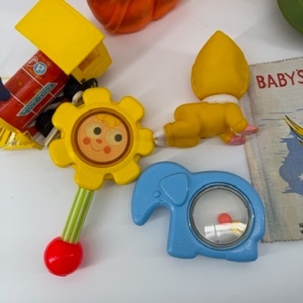 Vintage Baby Toy Lot‎ Rubber Squeaky Fisher Price Avon Cloth Book - Picture 3 of 16
